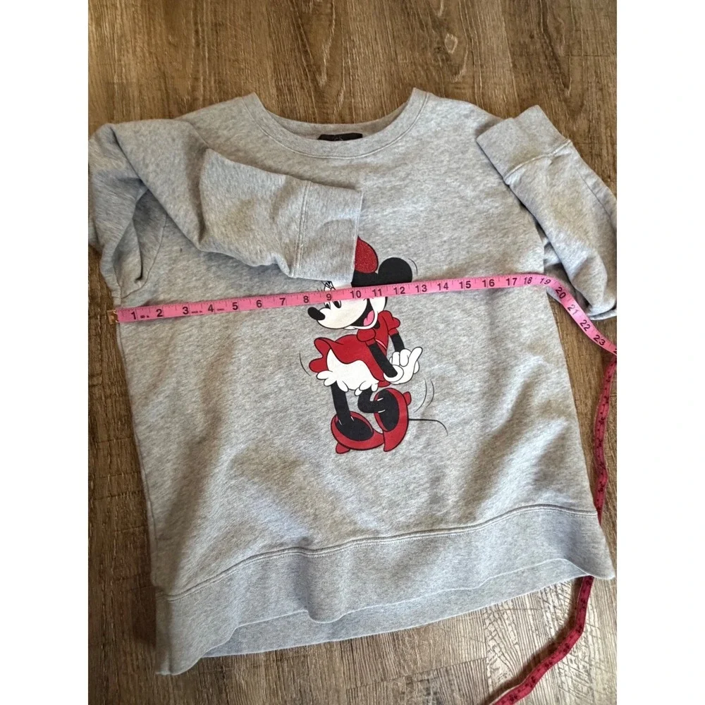 Kate Spade x Disney Minnie Mouse Sweatshirt Gray Medium Glitter Graphic Pullover